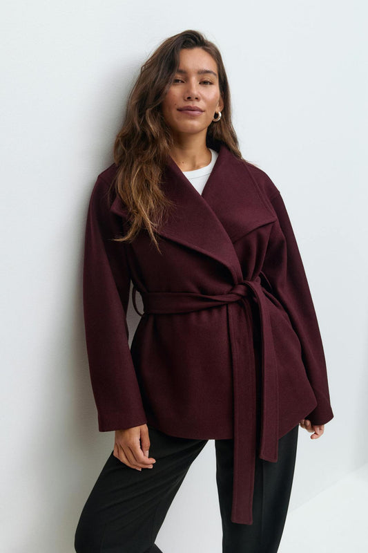 Alma Mid-Length Coat – Red