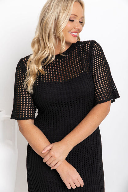 ESSENTIAL - Airlie Crochet Maxi Dress - Natural
