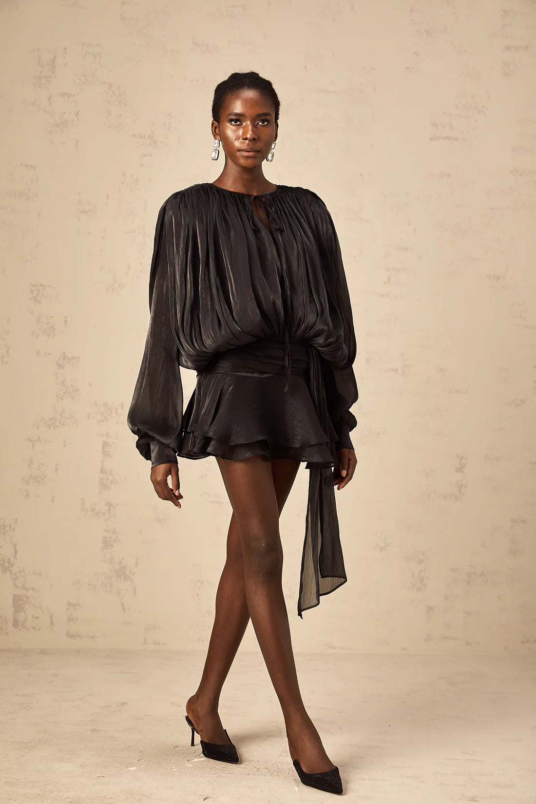 Eugénie Fully Pleated Ruffled Mini Dress