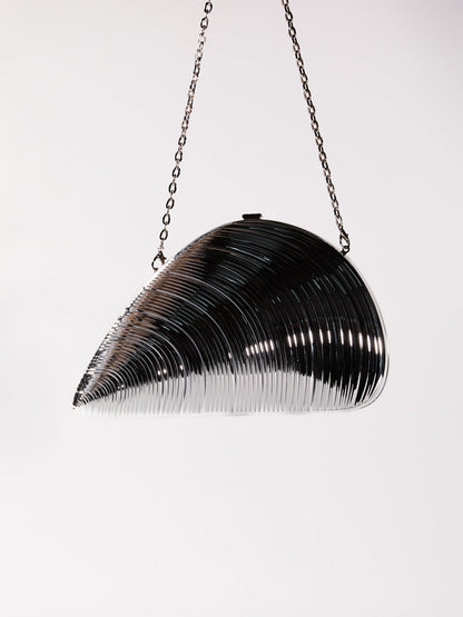 Maika Seashell Convertible Clutch In Silver