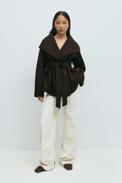 Alma Mid-Length Coat – Brown