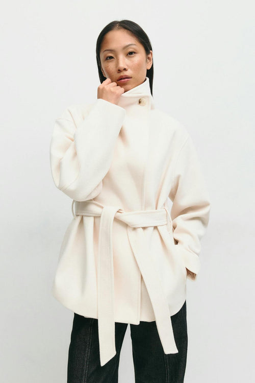 Alma Mid-Length Coat – White